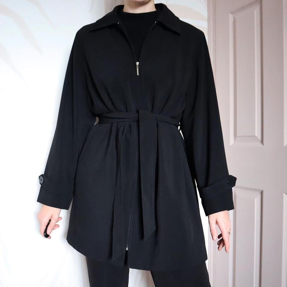 Light black jacket with belt UK 14