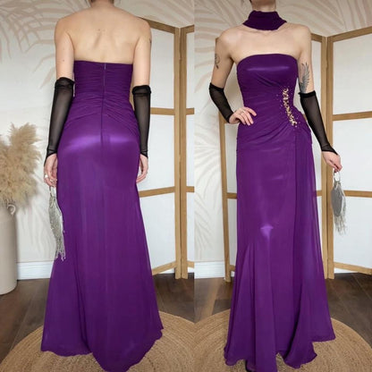 Goya purple strapless prom dress uk 12 available
