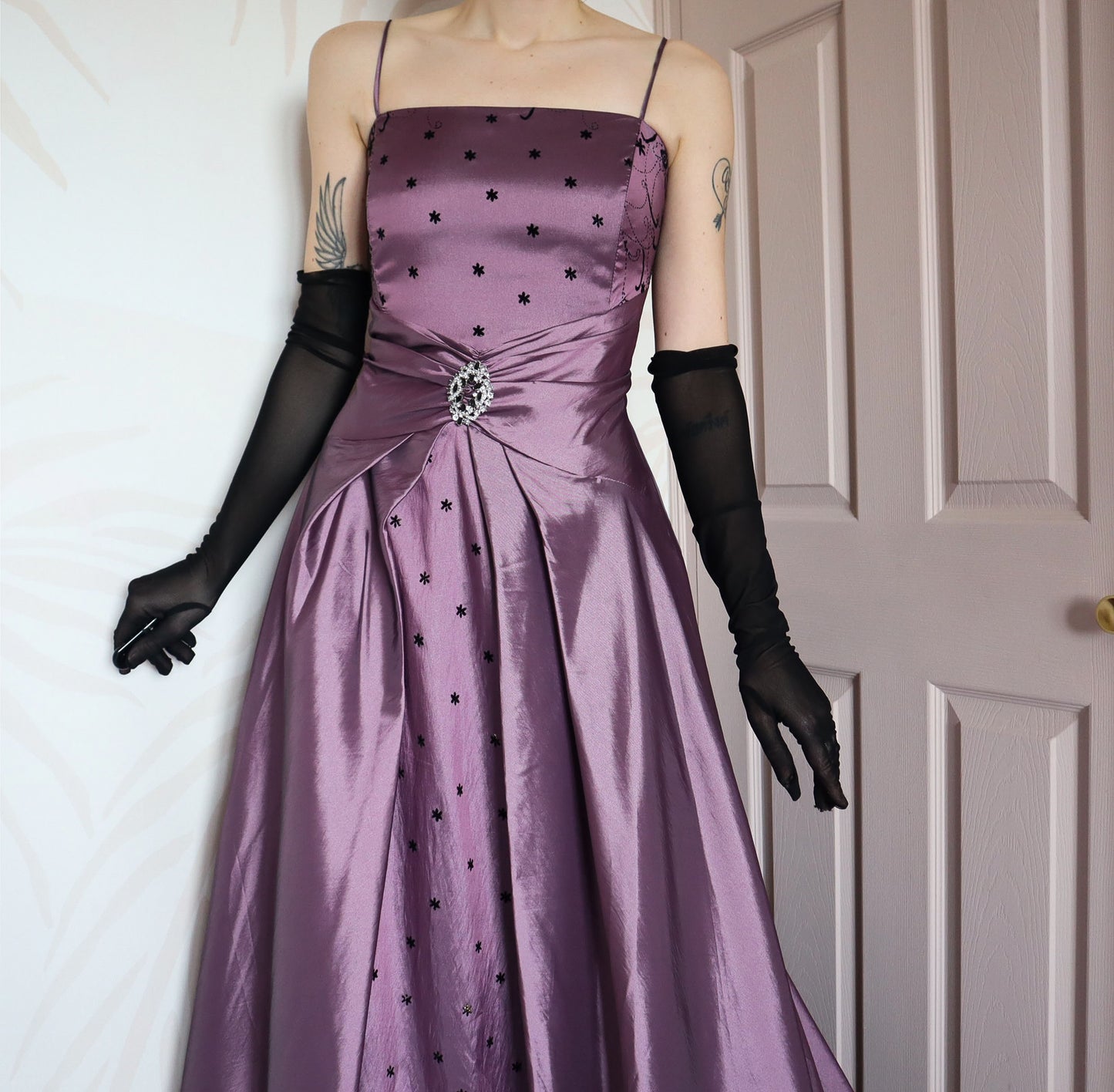 Vintage YVE London purple gown UK 18-20