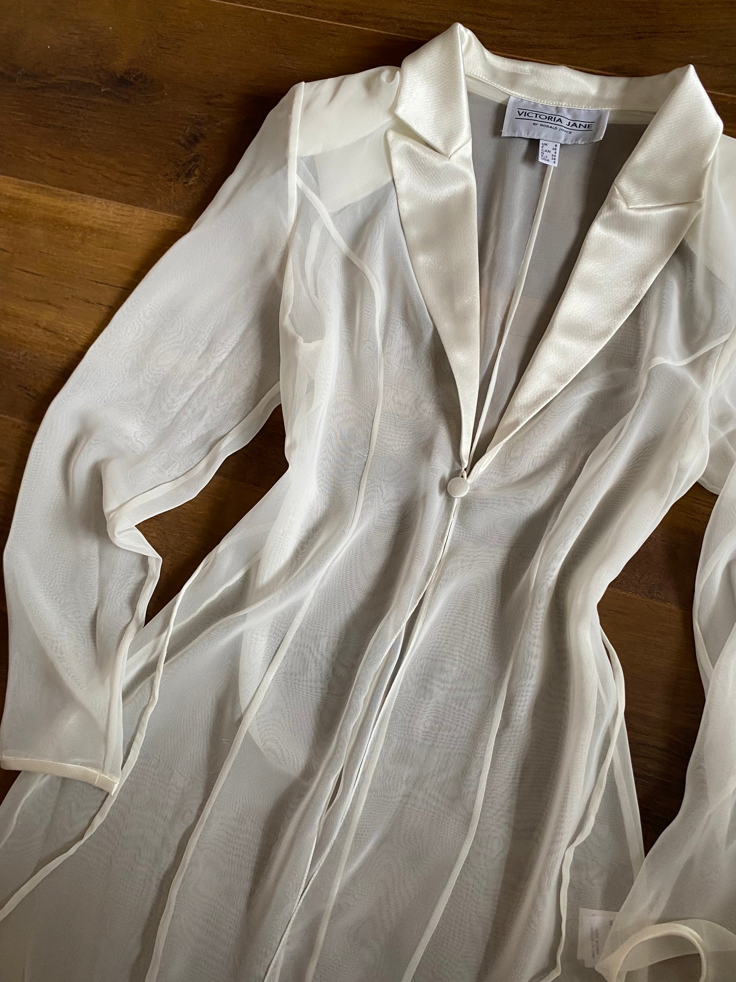 Ivory 2-piece dress & sheer jacket wedding set uk 8