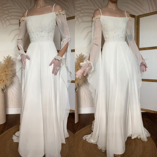 Ivory ethereal long sleeve wedding dress uk 10
