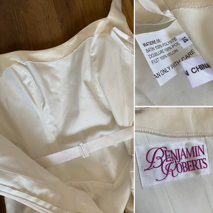 Champagne Benjamin Roberts wedding dress with detachable train uk 12-14