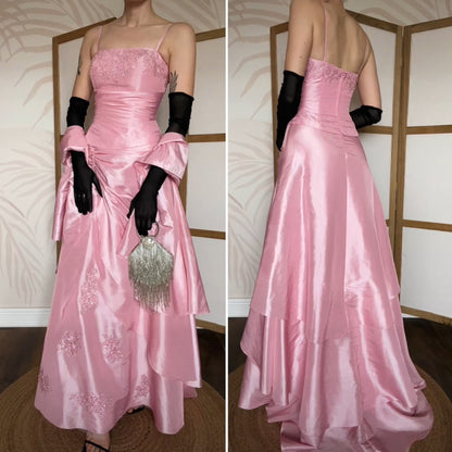 Baby pink 3-piece top/skirt & shawl prom set uk 8-10