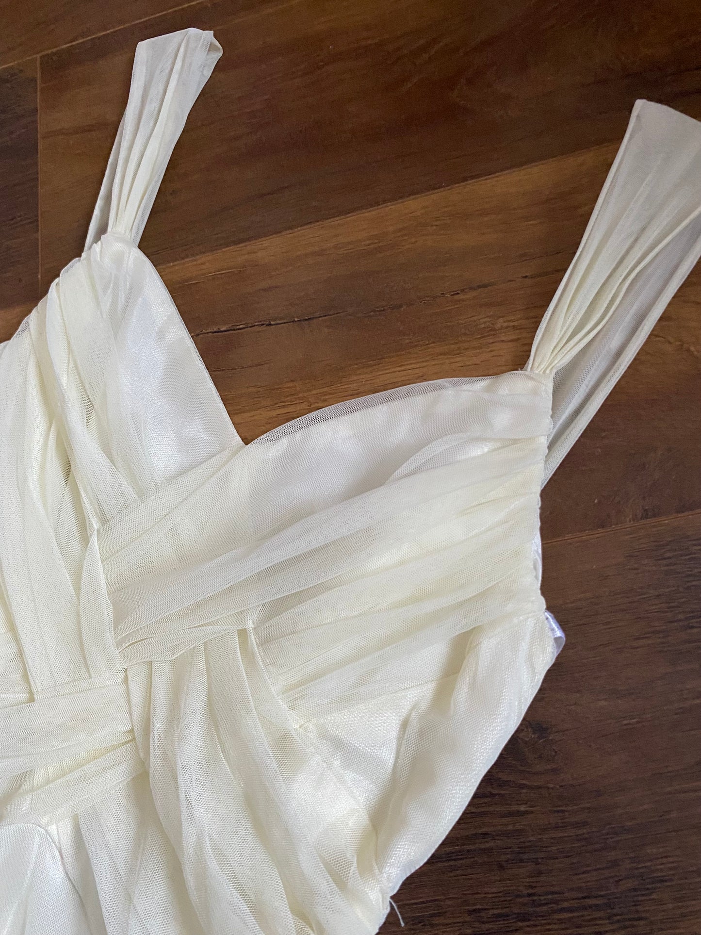 Niki Livas cream tulle summer wedding dress uk 12