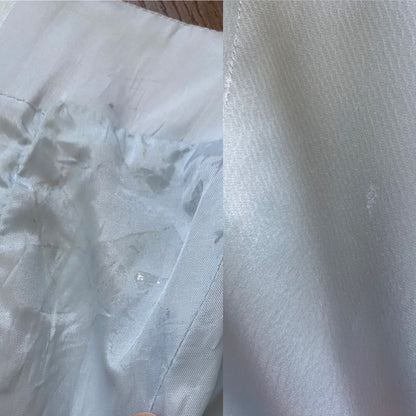 Ice blue beaded lace up evening dress uk 12