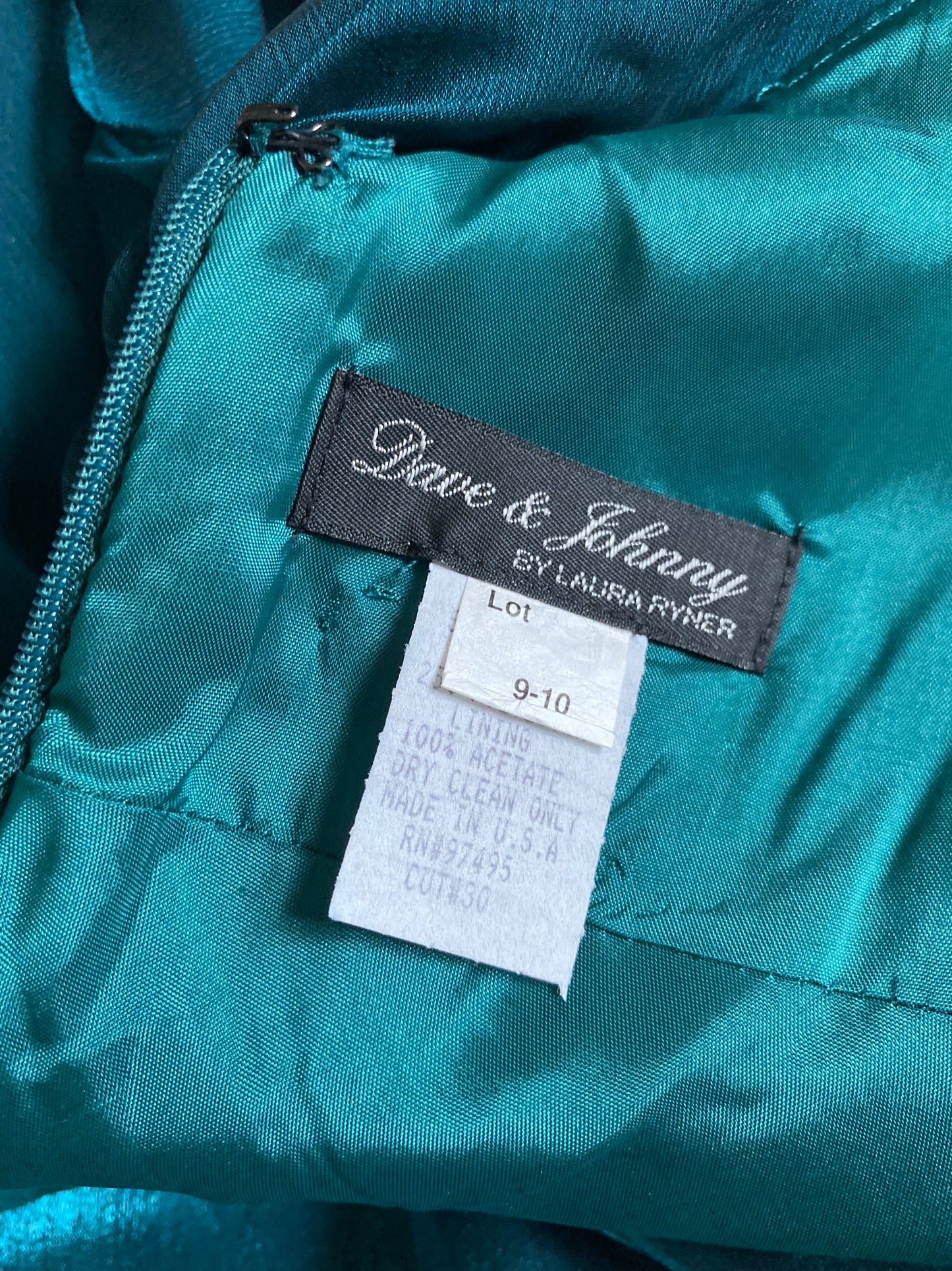 Teal Dave & Johnny silky evening dress UK 12