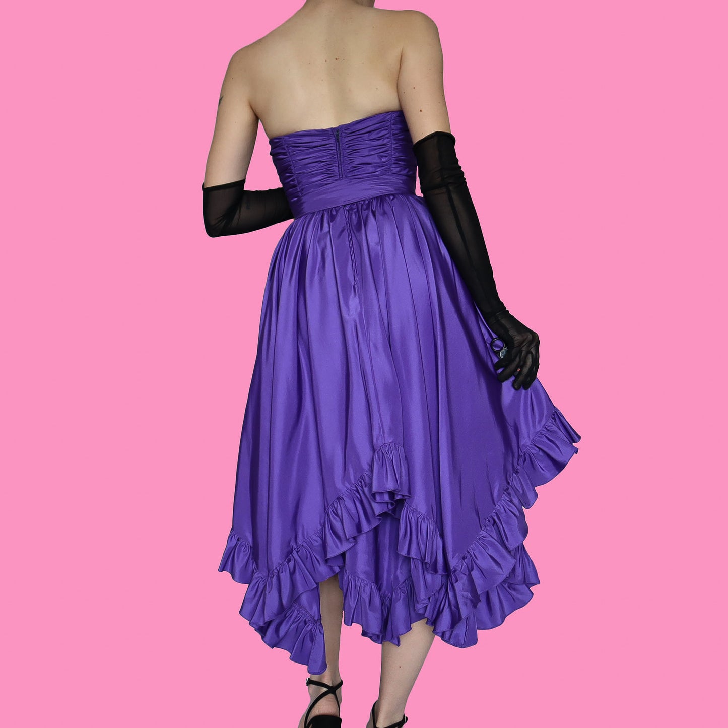 Frank Usher purple strapless midi dress UK 8-10