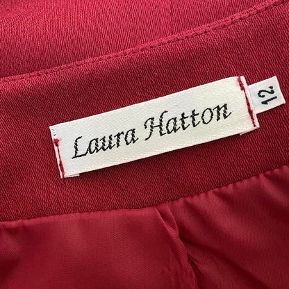 Red 2 piece 80s trouser suit UK 12