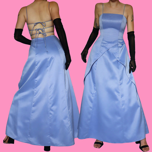 Morgan & Co cornflower blue a-line prom dress UK 8