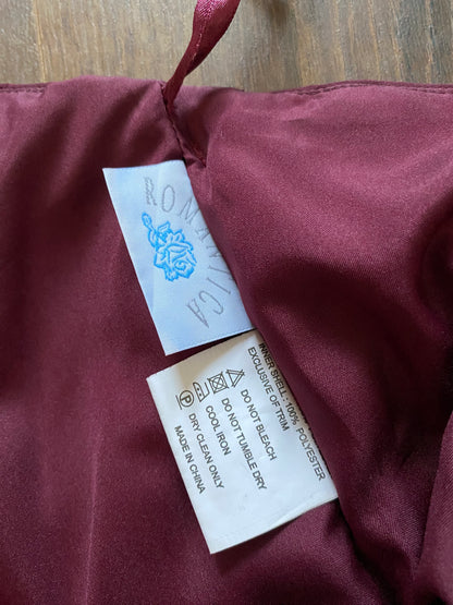 Burgundy Romantica strapless evening dress UK 8-10