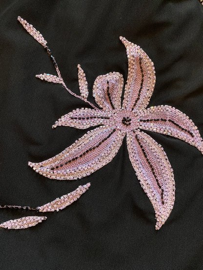 Black stretch beaded midi dress UK 12