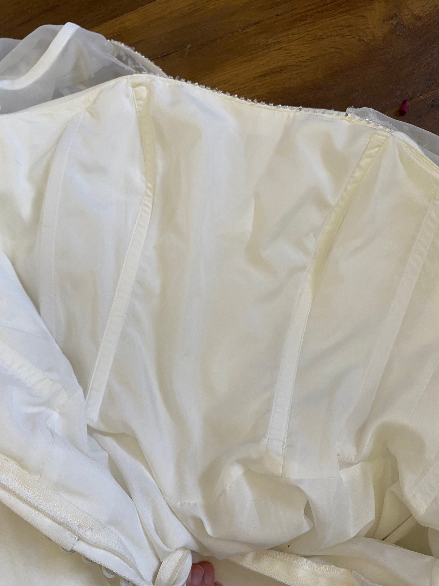Ivory chiffon long sleeve wedding dress uk 10