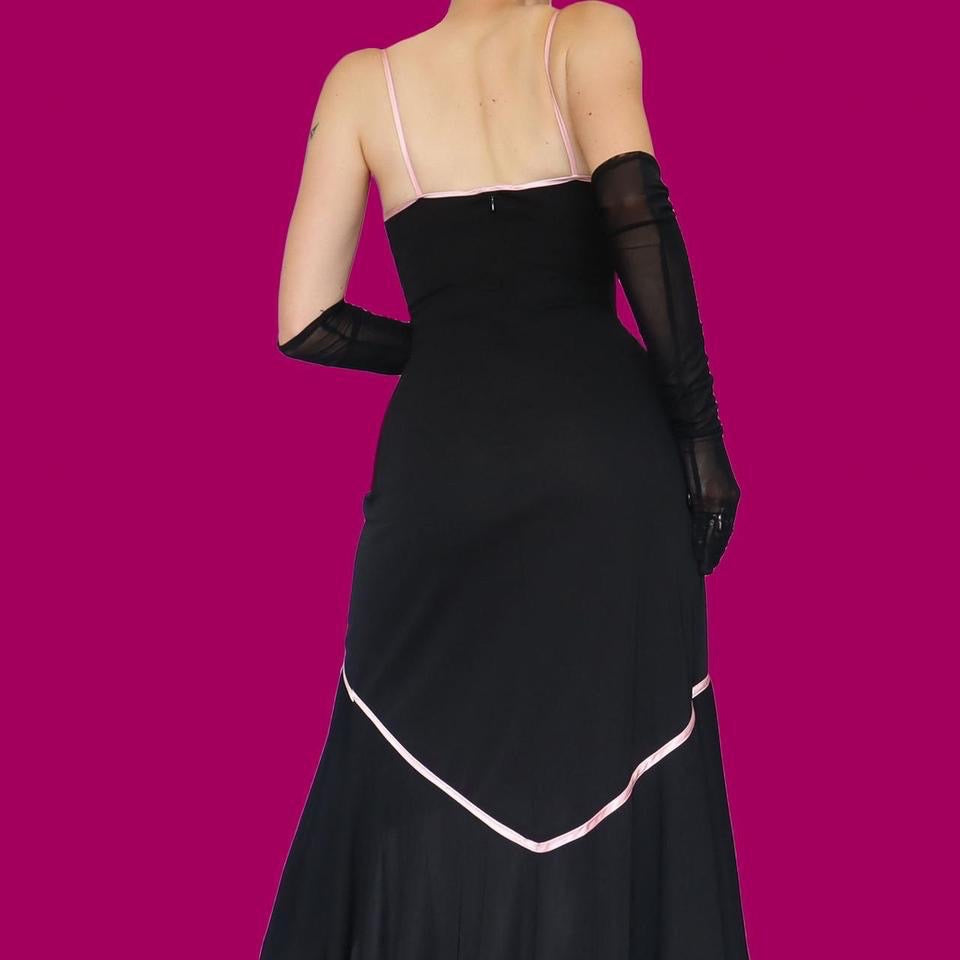 Black & pink evening dress UK 10