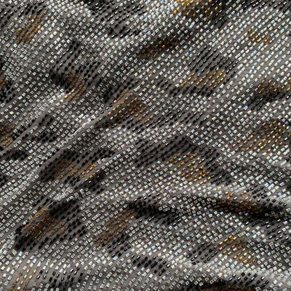 Grey silk leopard beaded evening dress UK 14