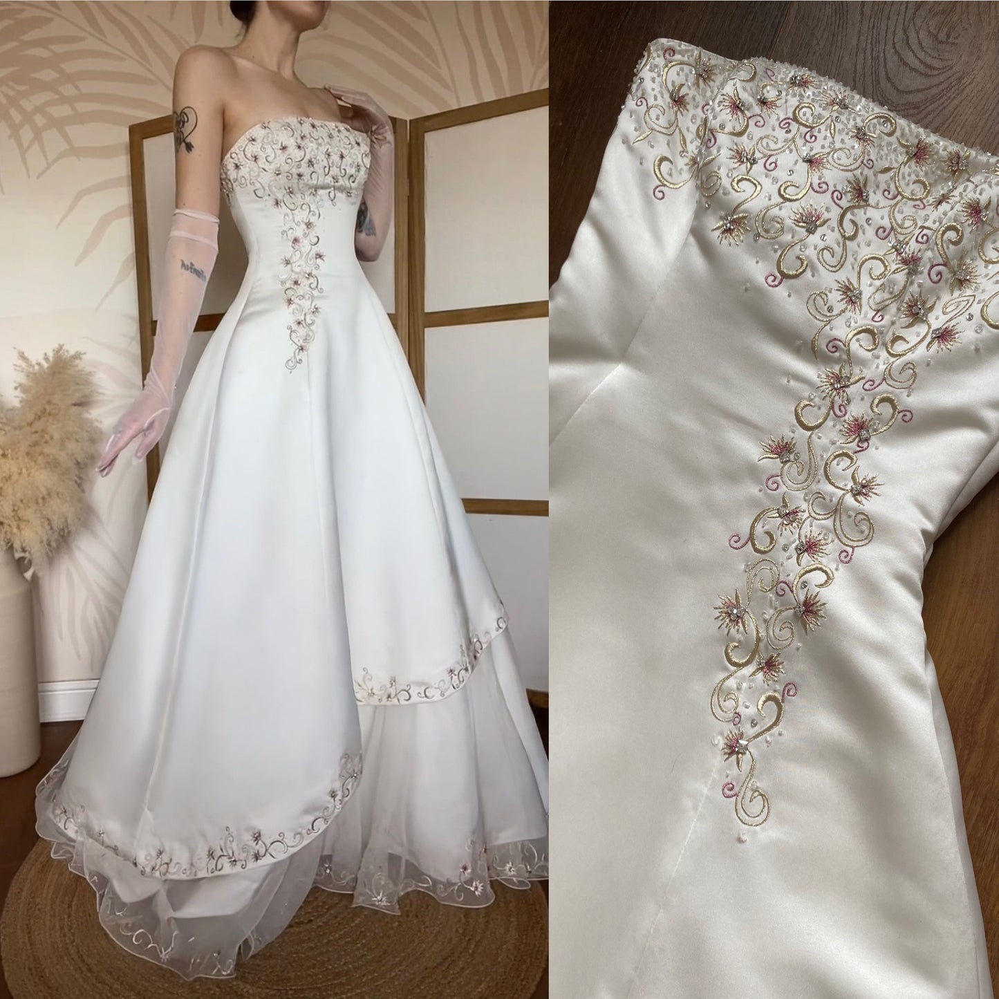 Maggie Sottero strapless a-line wedding dress uk 10