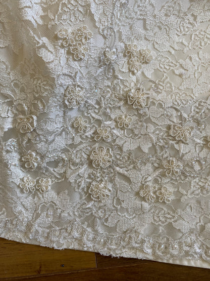 Ivory lace 2-piece corset & skirt wedding set uk 10