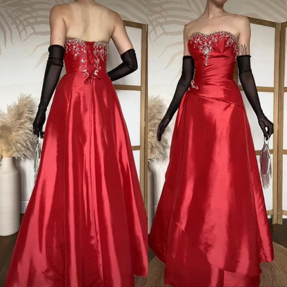 Strapless a-line beaded prom gown uk 12