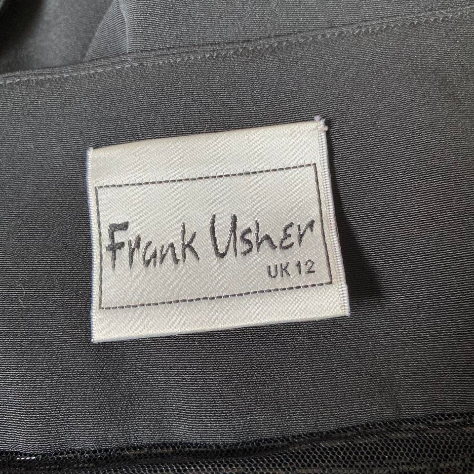 Frank Usher black beaded dress UK 10