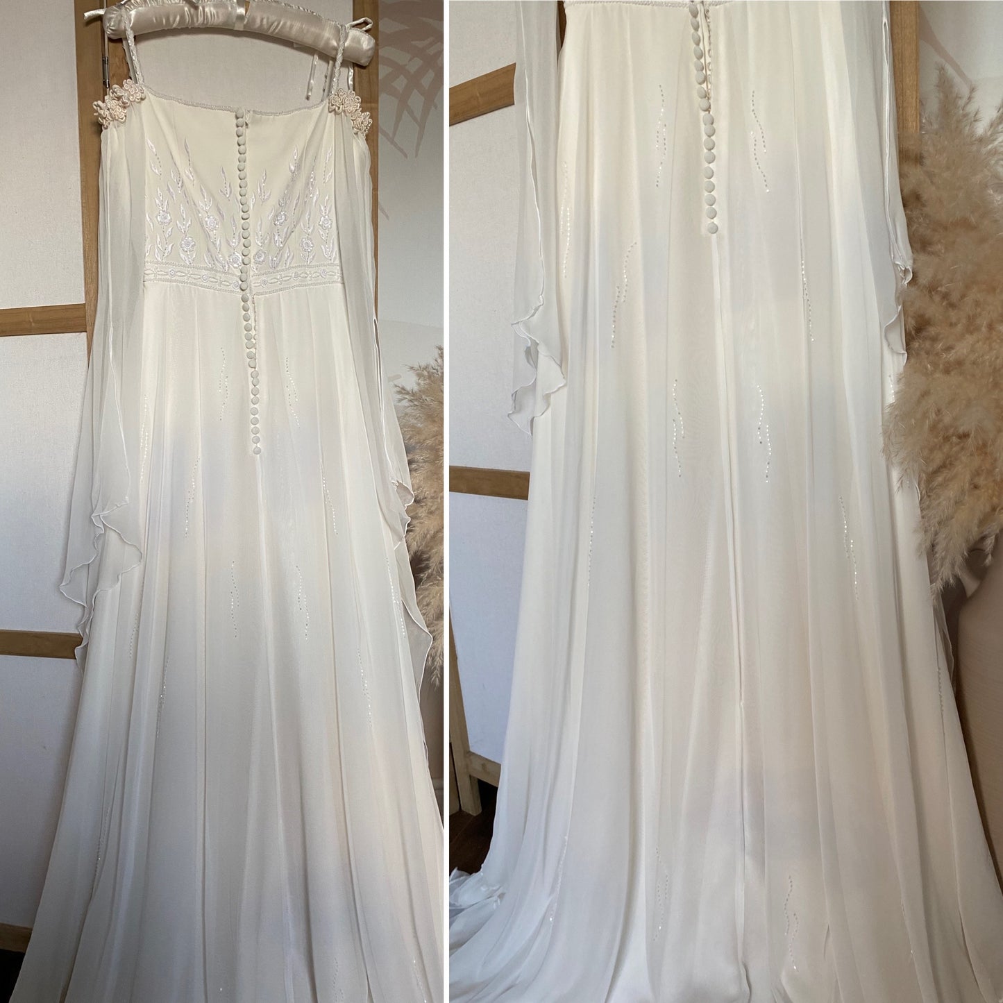 Ivory ethereal long sleeve wedding dress uk 10