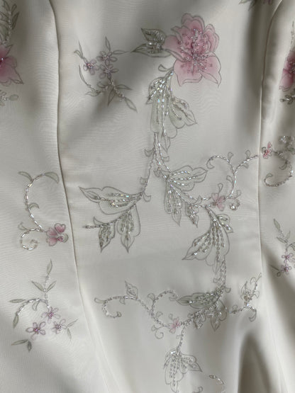 Dante ivory floral a-line wedding dress uk 14