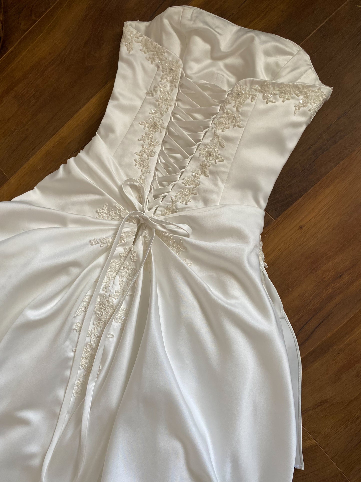 Maggie Sottero Couture white strapless wedding dress uk 8-10