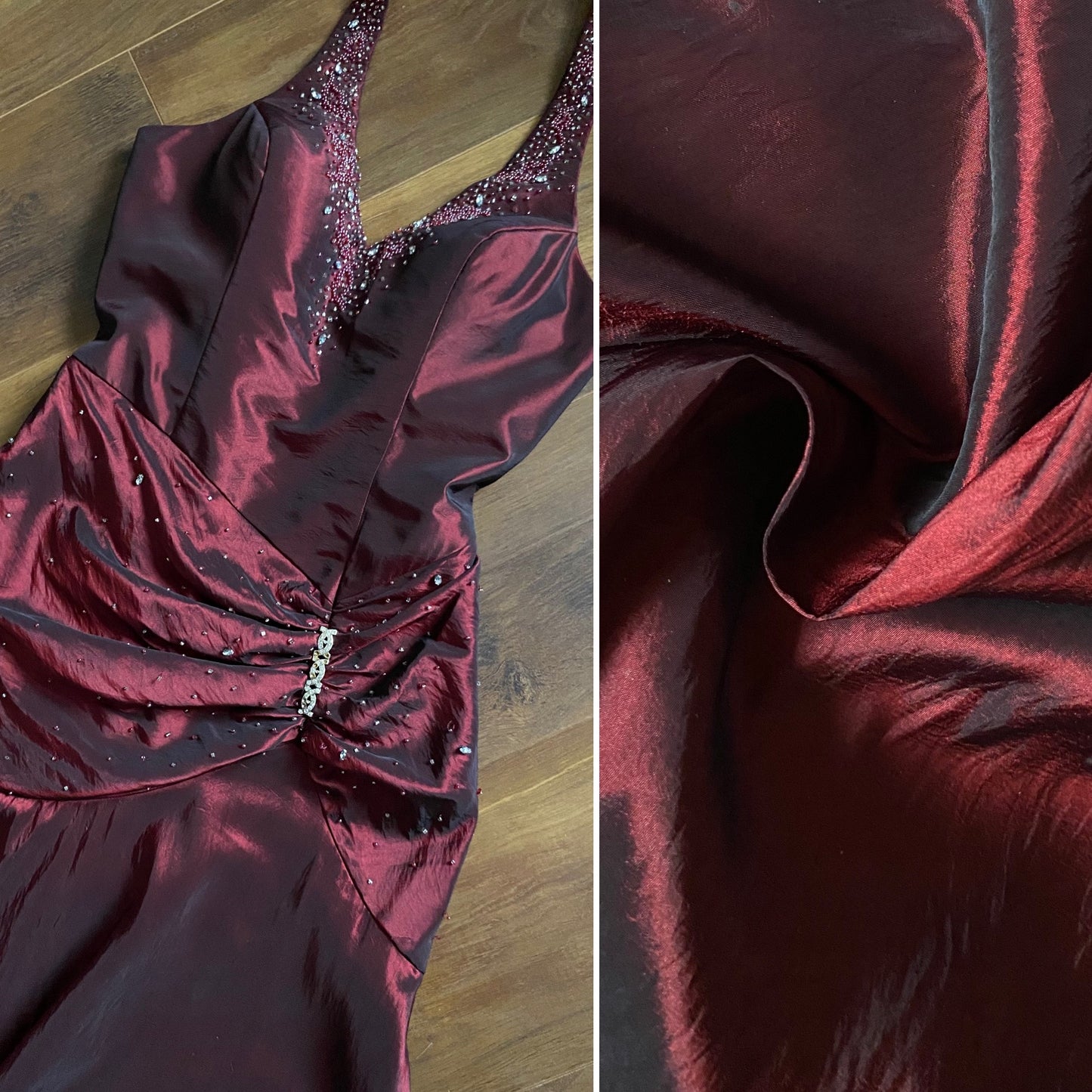 Jora Collection dark red halter neck prom dress uk 8