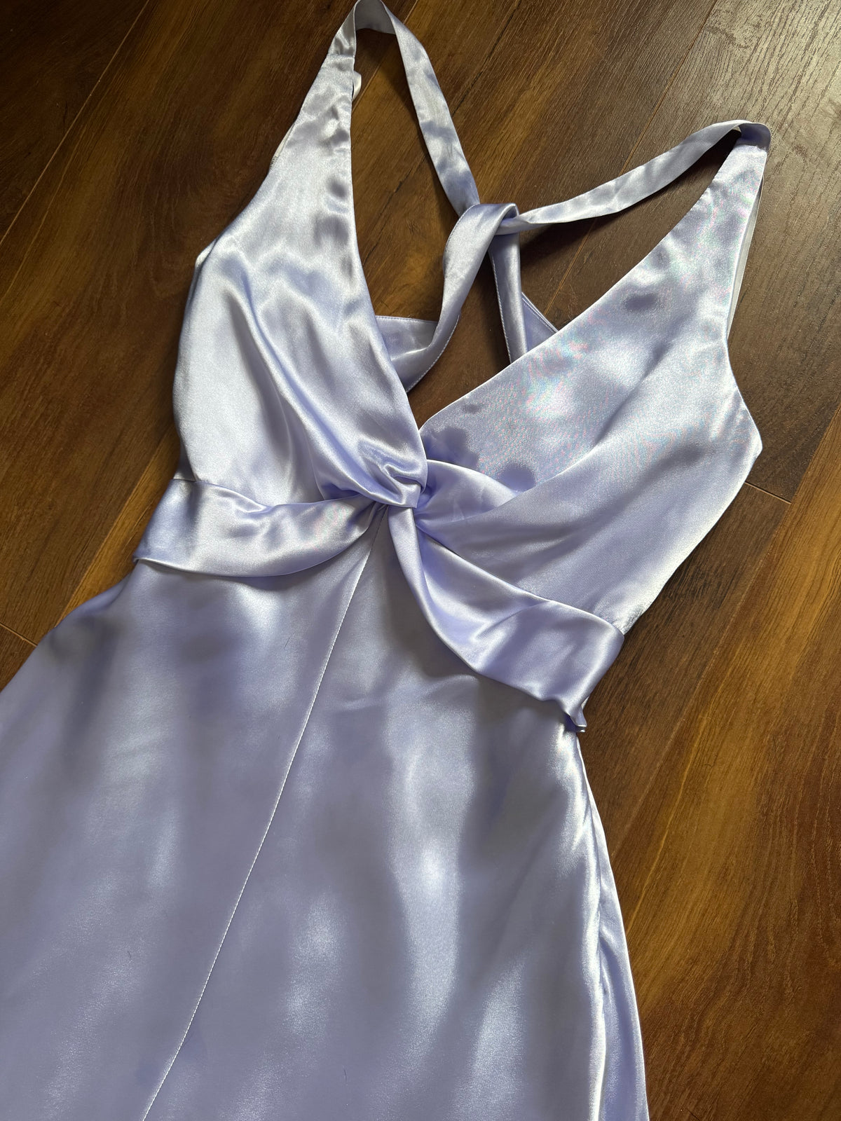 Lilac satin open back prom dress uk 12