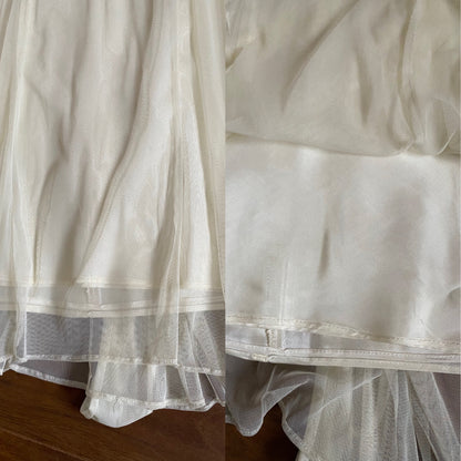 Niki Livas cream tulle summer wedding dress uk 12