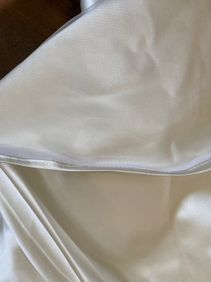 Ivory satin fit & flare wedding dress uk 8-10
