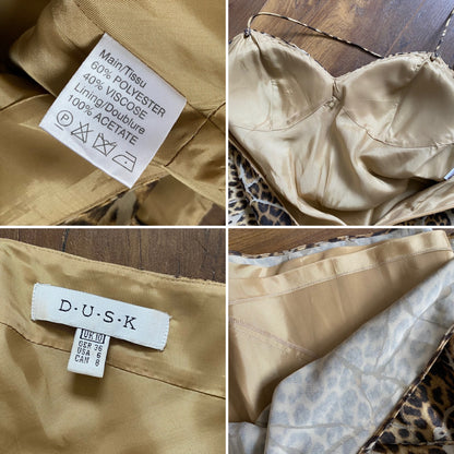 Dusk leopard print evening dress UK 10