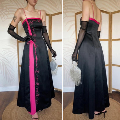 Morgan & Co black & pink a-line prom dress uk 10