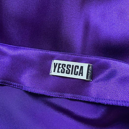 Yessica C&A silky purple slip evening dress UK 12-14