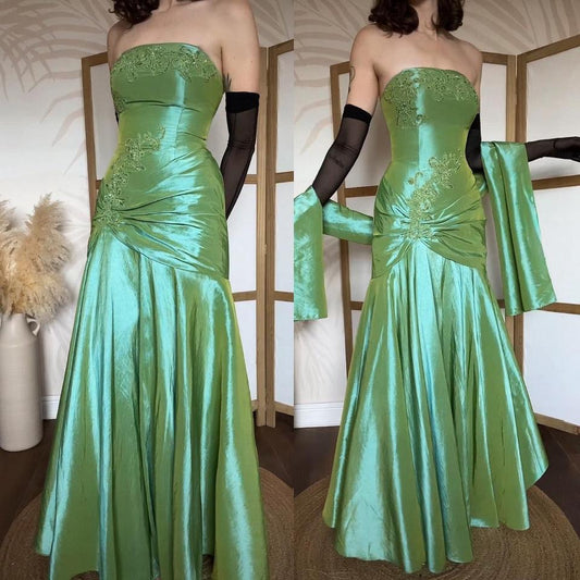 Jora green strapless prom dress & shawl uk 12