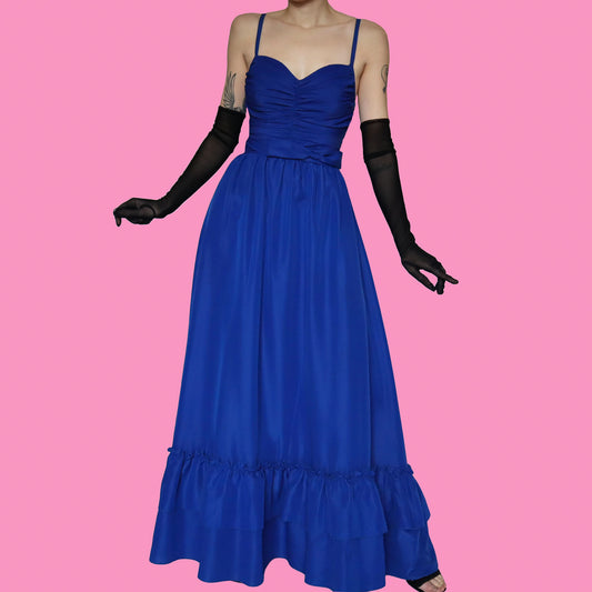 After Six blue fit & flare evening gown UK 10