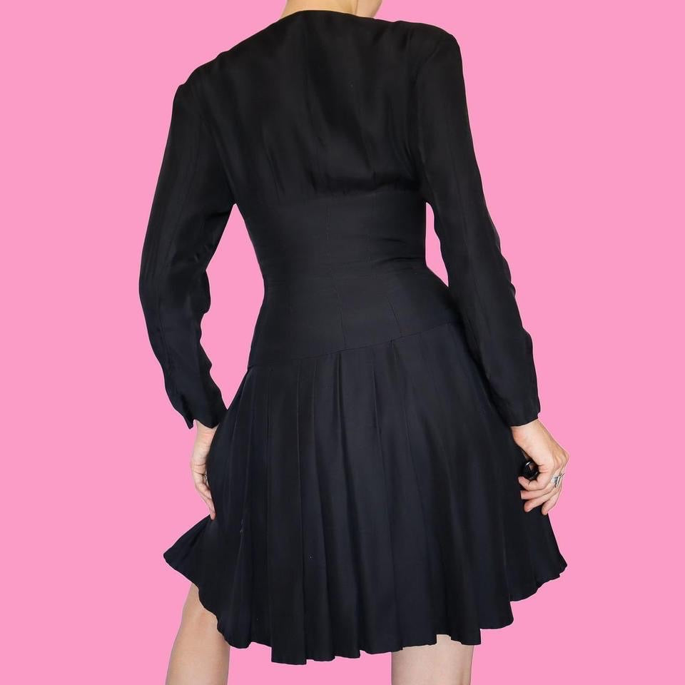 Nick Coleman black long sleeve mini dress UK S