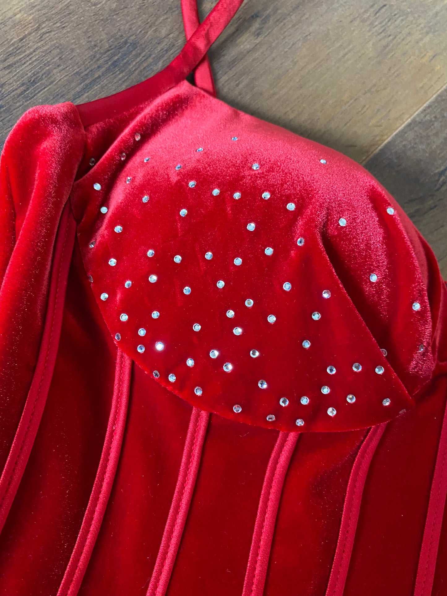 Red velvet after six corset top UK 14