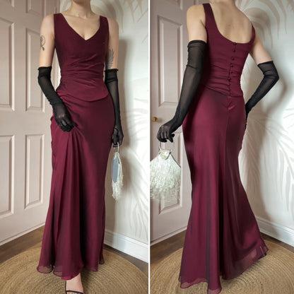 Burgundy 2 piece prom set sizes UK 14 & 16 available