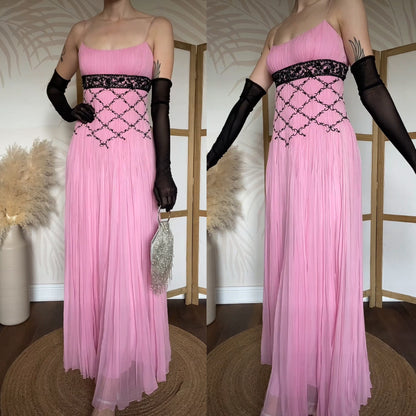 Patric Casey pink 100% silk evening dress uk 10-12