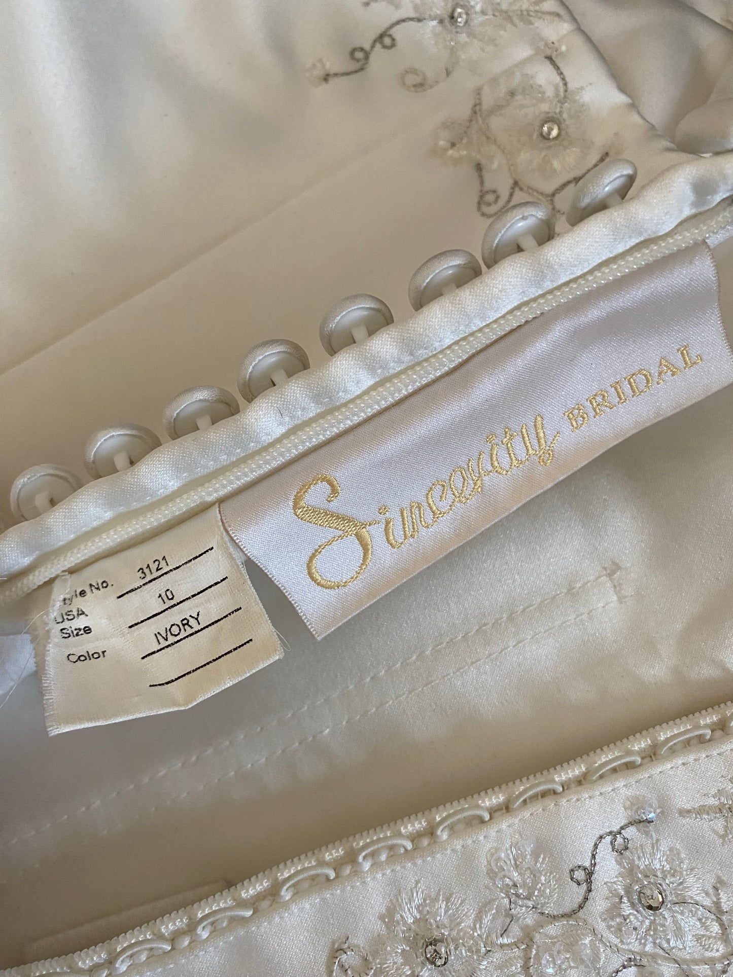 Ivory strapless Sincerity Bridal wedding dress uk 12