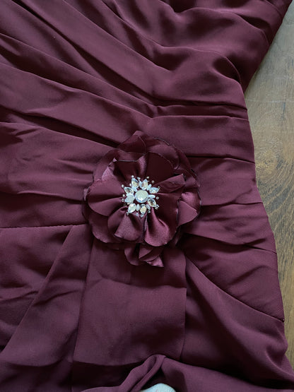 Burgundy Romantica strapless evening dress UK 8-10