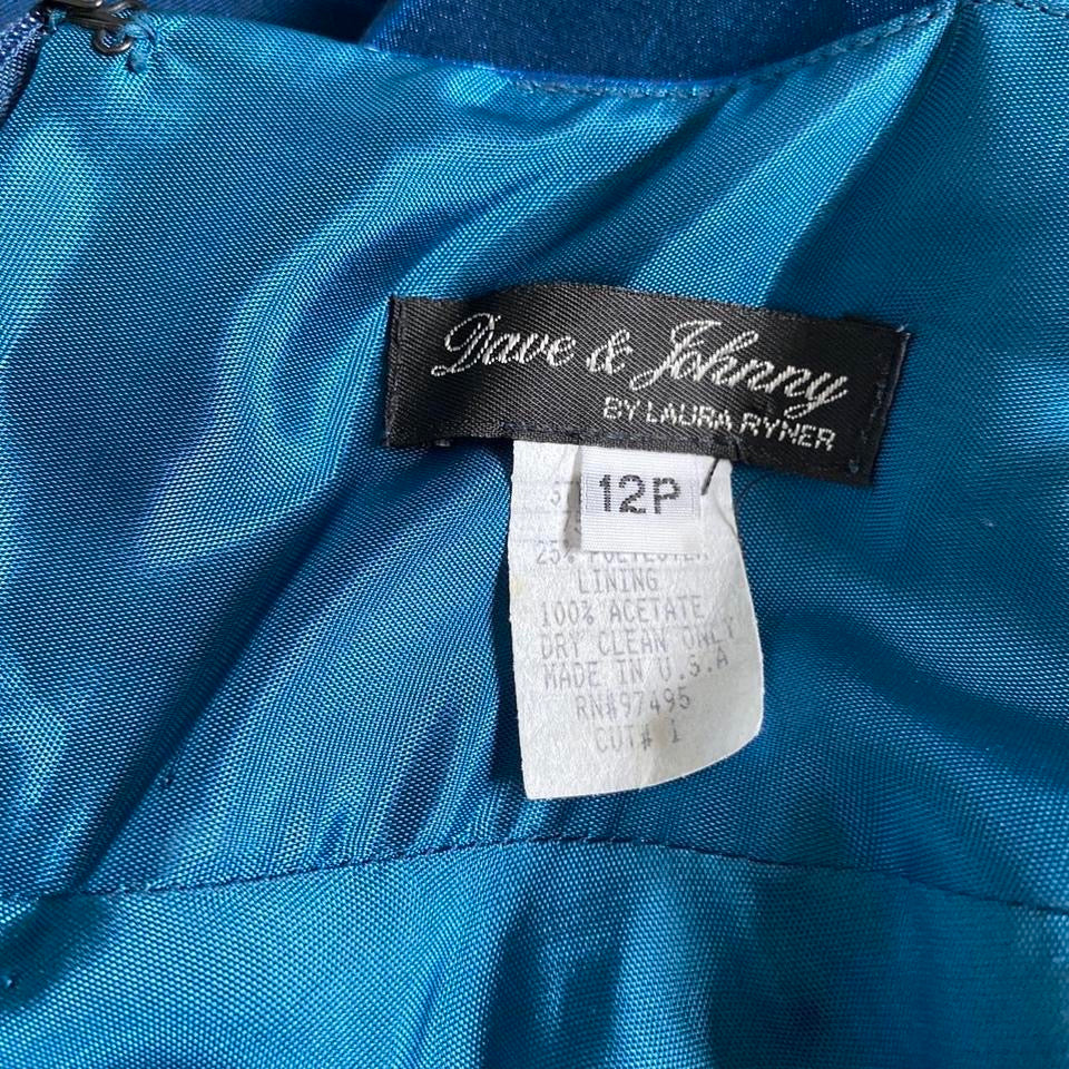 Dave & Johnny blue petite evening dress UK 12
