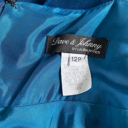Dave & Johnny blue petite evening dress UK 12
