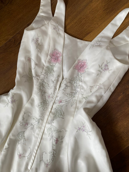 Dante ivory floral a-line wedding dress uk 14