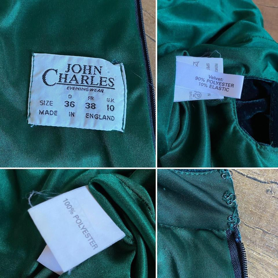 John Charles velvet stretch high neck dress UK 10