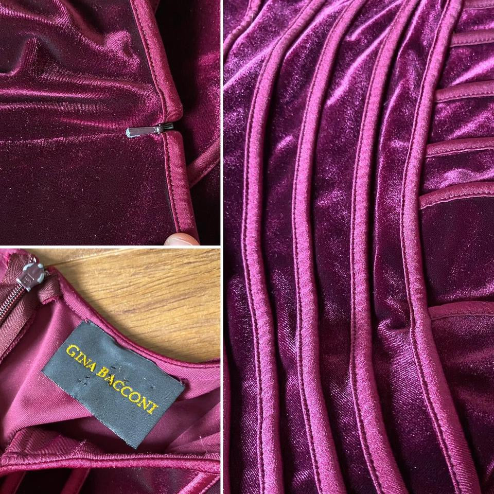 Gina Bacconi velvet stretch evening dress uk 14-16