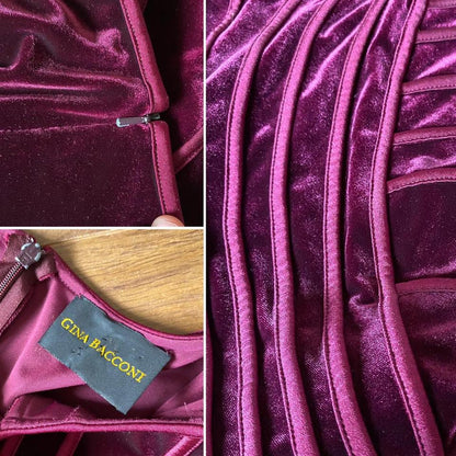 Gina Bacconi velvet stretch evening dress uk 14-16