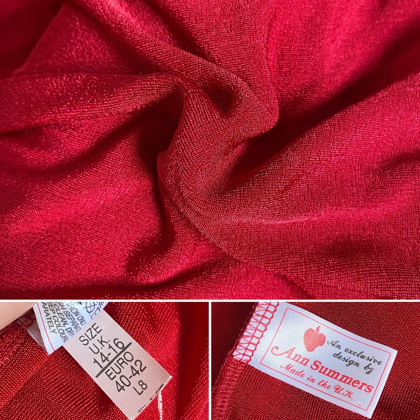 Ann Summers red stretchy low back dress uk 14-16
