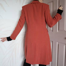 Load image into Gallery viewer, Vintage dusky orange pinstripe long blazer UK 12
