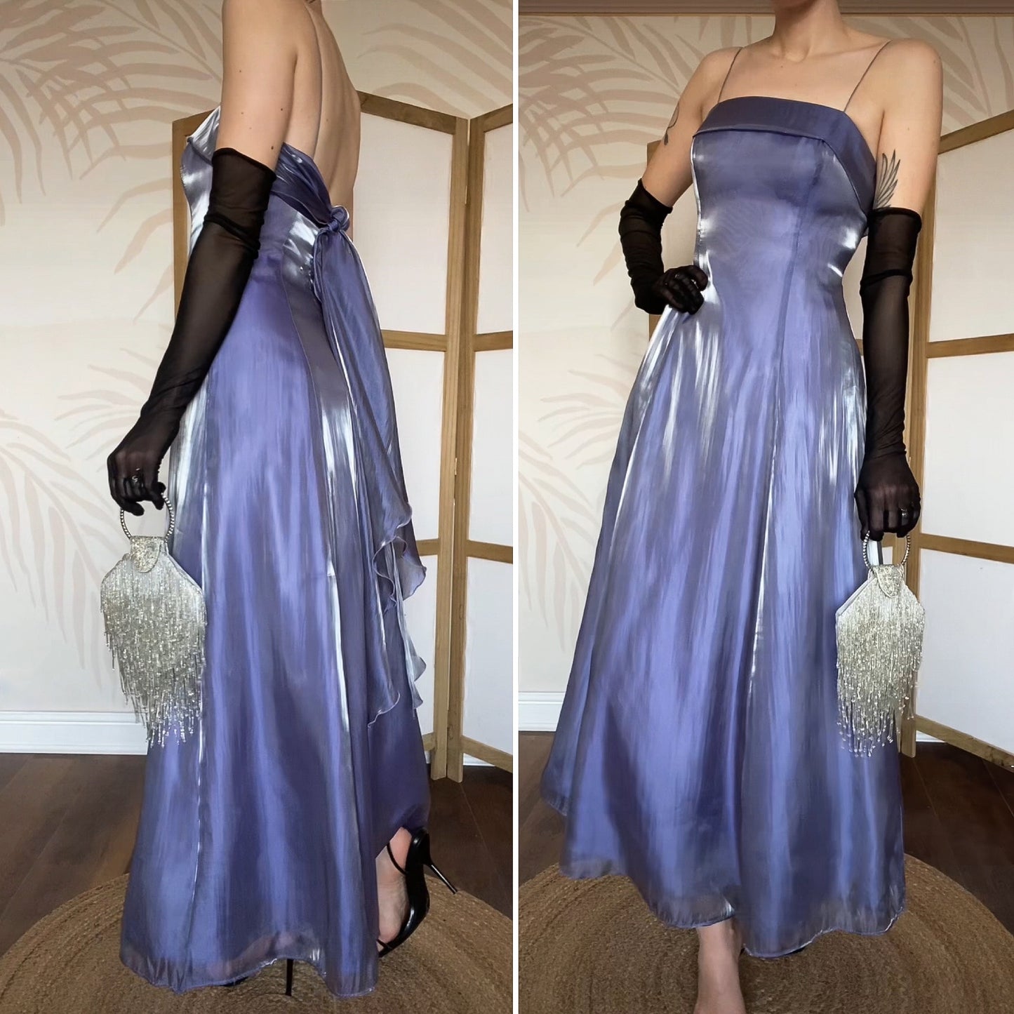 Lilac Debut silky a-line evening dress UK 10