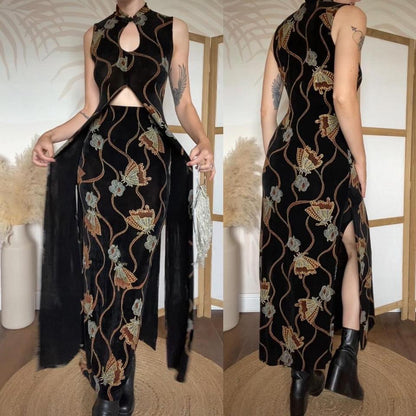 Black stretchy butterfly print 2 piece co ord uk 10
